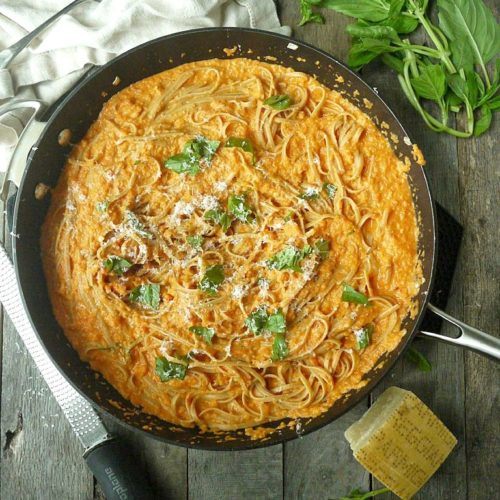 Roasted Red Pepper, Goat Cheese & Fennel Pasta - Healthy Recipe Ecstasy