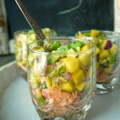 Avocado Salmon Salad Cups